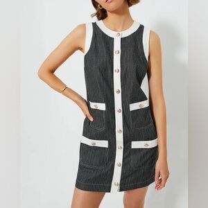 Black and White Pinstriped Mini Dress